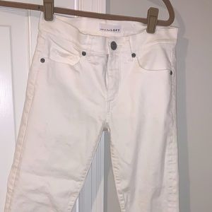 Loft white ankle cropped skinny jeans